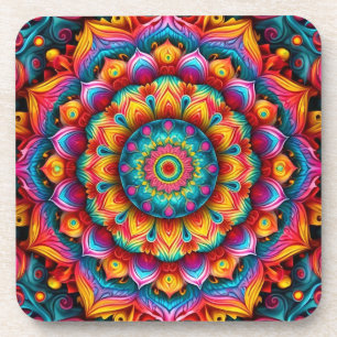 Dessous-de-verre Motif de mandala géométrique coloré-342678