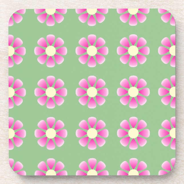 Dessous-de-verre Motif de marguerite rose (Devant)