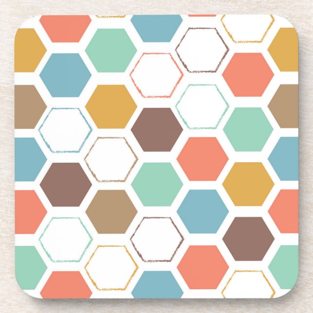 Dessous-de-verre Motif de module de ruche d'abeille (Devant)