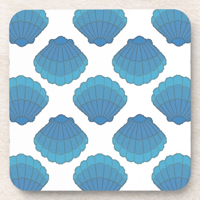 Dessous-de-verre Motif de mosaïque Blue Seashell (Devant)