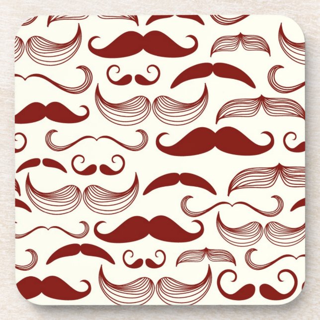 Dessous-de-verre Motif de moustache, rétro style 3 (Devant)