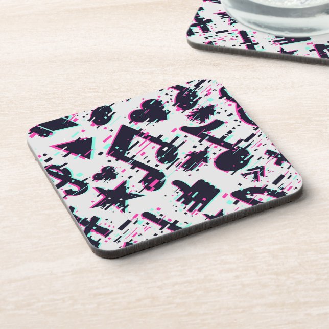 Dessous-de-verre Motif de notes musicales et de coeurs déformés (Côté gauche)