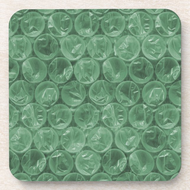 Dessous-de-verre Motif de papier bulle vert (Devant)