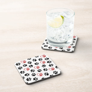 Dessous-de-verre Motif De Pâtes, Pâtes Noires, Pâtes Rouges, Coeurs