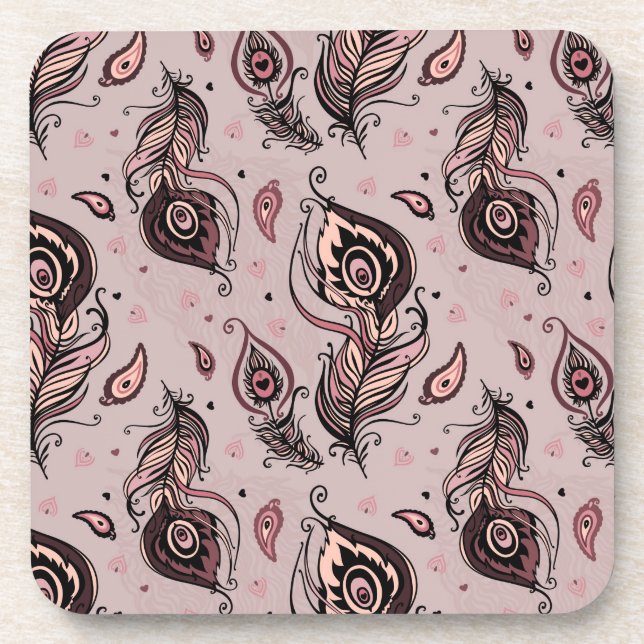 Dessous-de-verre Motif de plume de paon (Devant)