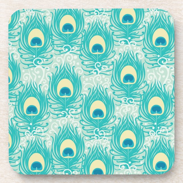 Dessous-de-verre Motif de plumes de paon (Devant)