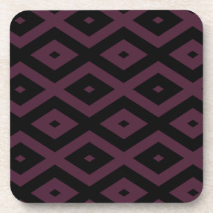 Dessous-de-verre Motif de prune et de diamant noir