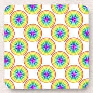 Dessous-de-verre Motif de spirale arc-en-ciel