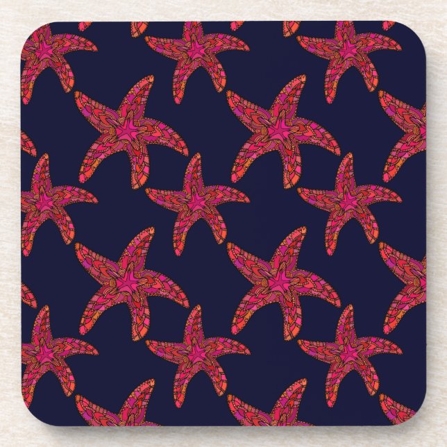Dessous-de-verre Motif de style d'étoiles de mer (Devant)