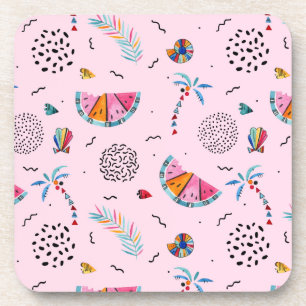 Dessous-de-verre Motif de style Pink Memphis