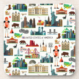 Dessous-de-verre Motif de symboles des Etats-Unis