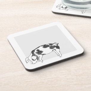 Dessous-de-verre Motif de taches de vache et de porc dessinés à la
