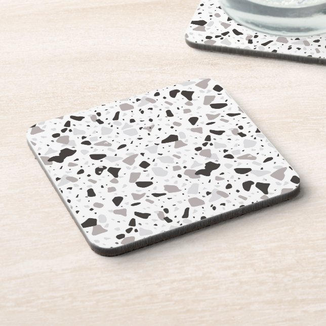 Dessous-de-verre Motif de Terrazzo monochromatique (Côté gauche)