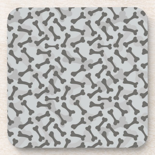 Dessous-de-verre Motif de texture d'os à fond gris (Devant)