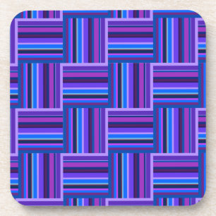 Dessous-de-verre Motif de tissage à rayures bleues et violettes