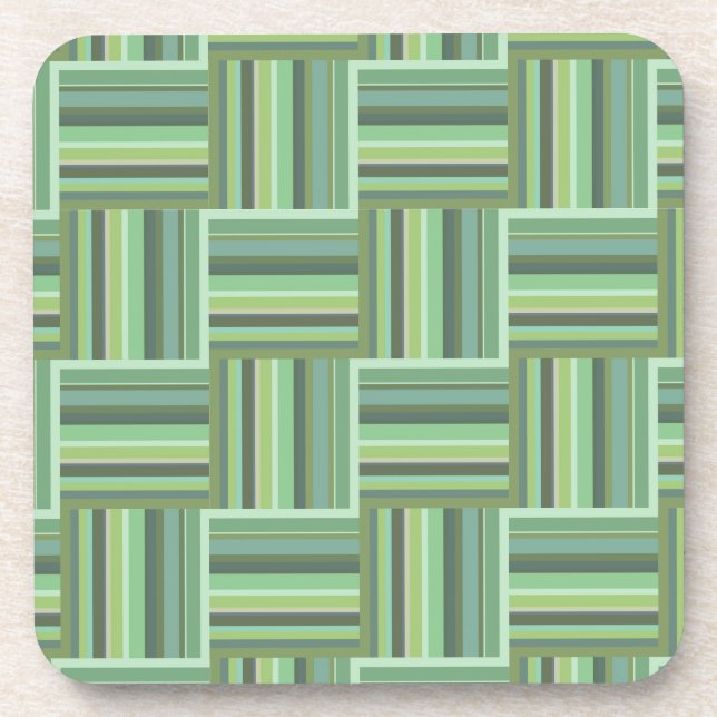 Dessous-de-verre Motif de tissage à rayures vert olive (Devant)