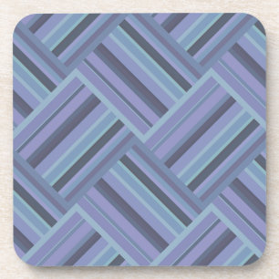 Dessous-de-verre Motif de tissage en diagonale gris bleu
