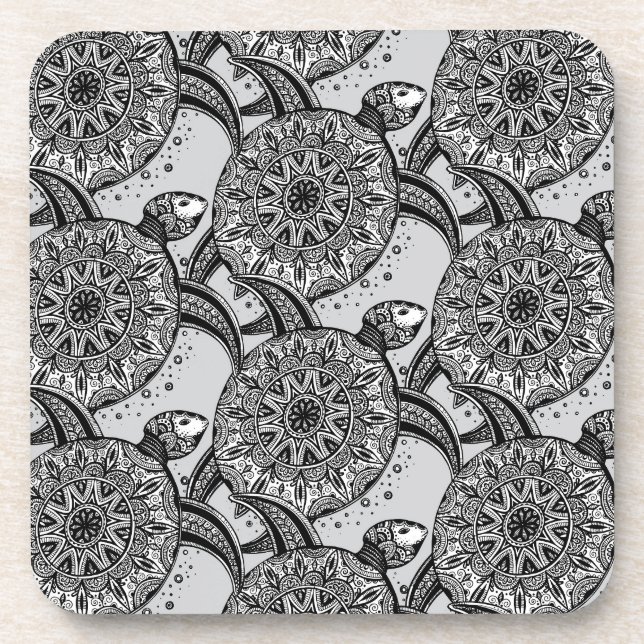 Dessous-de-verre Motif de tortue de style (Devant)