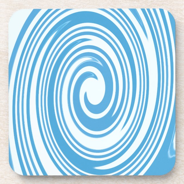 Dessous-de-verre Motif de tourbillon psychédélique bleu (Devant)