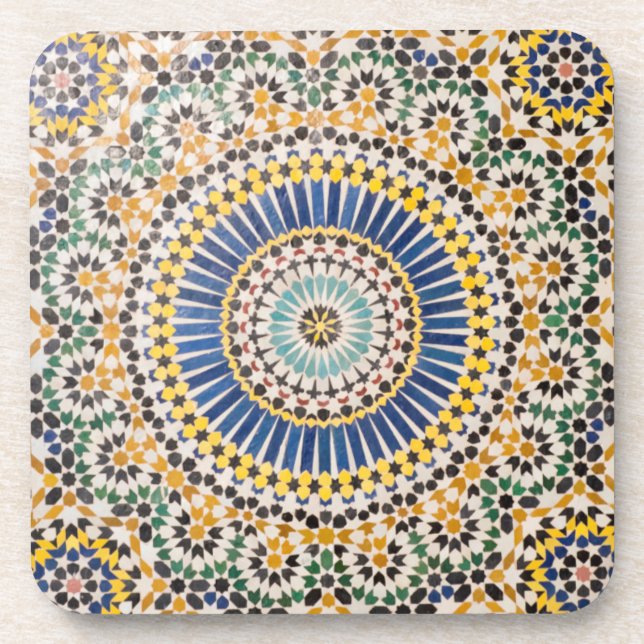 Dessous-de-verre motif de tuiles géométriques, Maroc (Devant)