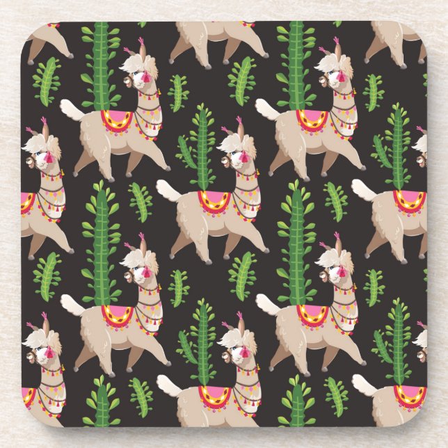 Dessous-de-verre Motif décoré mignon de lamas (Devant)