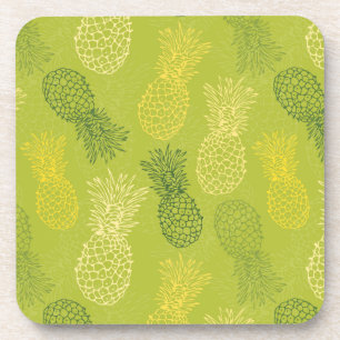 Dessous-de-verre Motif d'ensemble d'ananas sur le vert