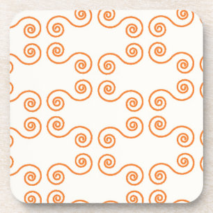 Dessous-de-verre Motif des courbes orange rétro