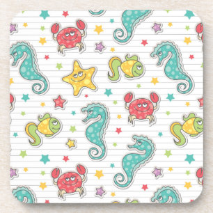 Dessous-de-verre motif des créatures de mer
