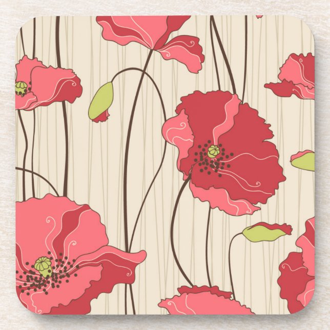 Dessous-de-verre Motif des Poppies rétro (Devant)