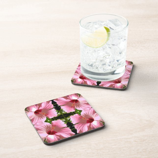 Dessous-de-verre Motif d'Hibiscus rose (Côté Droit)