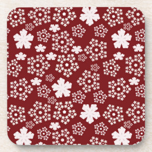 Dessous-de-verre Motif d'hiver Red and White Star et Snowflake