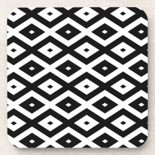 Dessous-de-verre Motif diamant noir et blanc