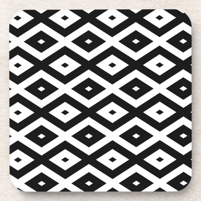 Dessous-de-verre Motif diamant noir et blanc (Devant)