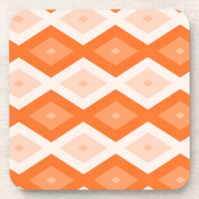 Dessous-de-verre Motif diamant orange (Devant)
