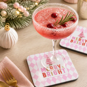 Dessous-de-verre Motif diamant rose Joyeux et lumineux