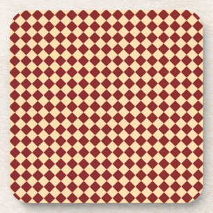 Dessous-de-verre Motif diamant rouge jaune Checker