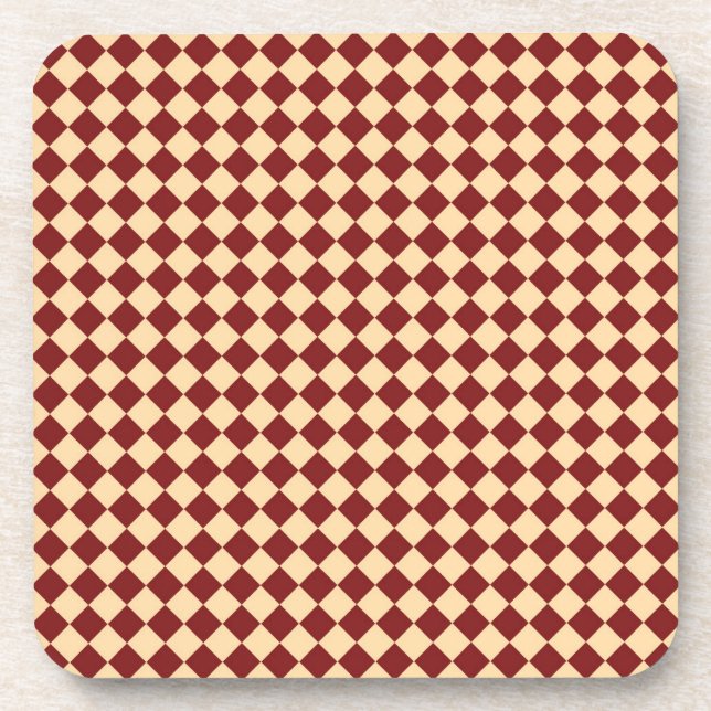 Dessous-de-verre Motif diamant rouge jaune Checker (Devant)