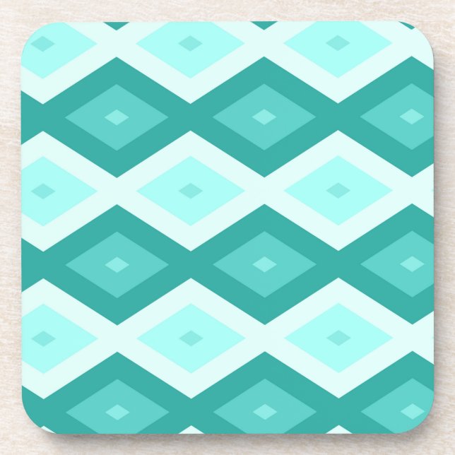 Dessous-de-verre Motif diamant turquoise (Devant)