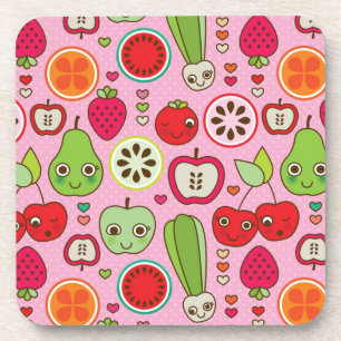 Dessous-de-verre motif d'illustration de cuisine de fruit