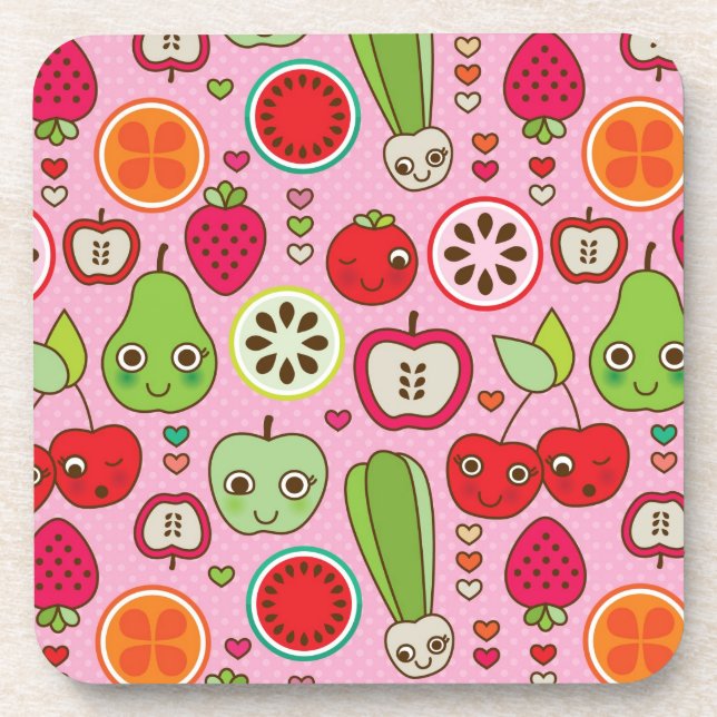 Dessous-de-verre motif d'illustration de cuisine de fruit (Devant)
