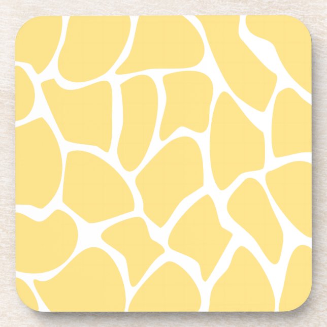 Dessous-de-verre Motif d'impression de girafe en jaune (Devant)