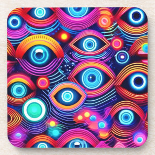 Dessous-de-verre Motif d'Œil Psychédélique Coloré