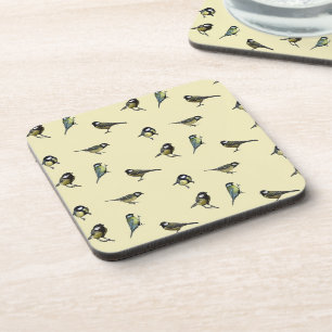 Dessous-de-verre Motif d'oiseaux Motif beige