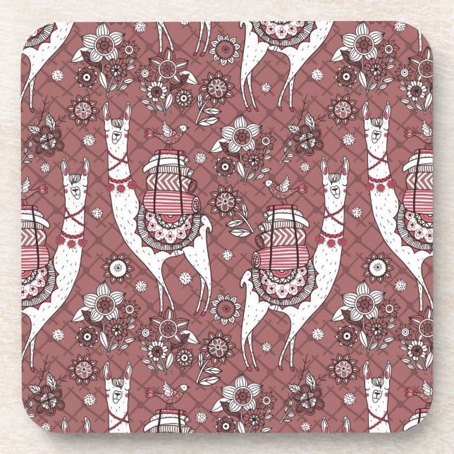 Dessous-de-verre Motif drôle de lamas (Devant)