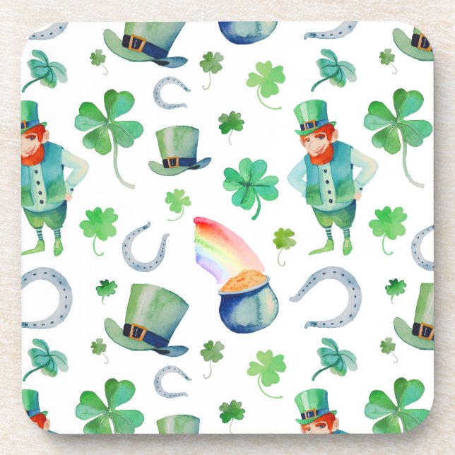 Dessous-de-verre Motif du jour de St Patrick d'aquarelle (Devant)