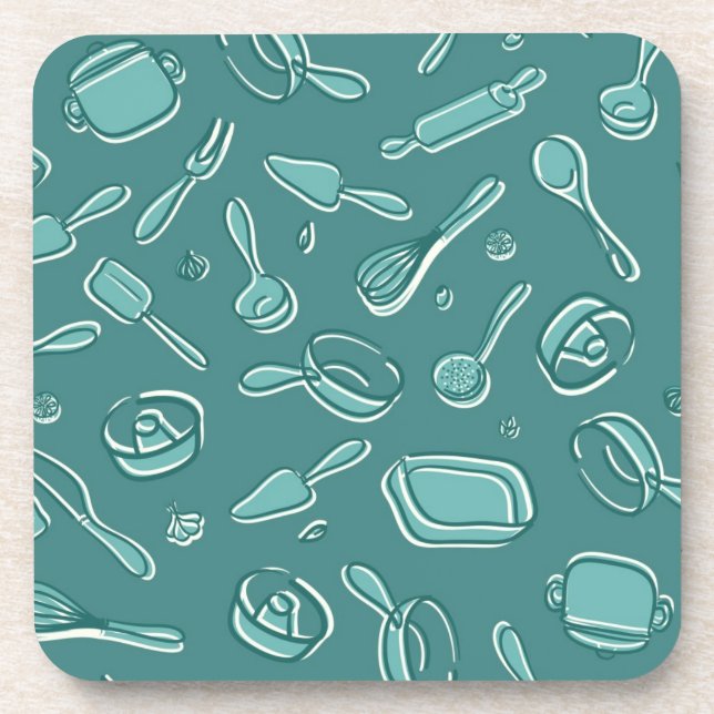 Dessous-de-verre Motif d'ustensiles de cuisine (Devant)