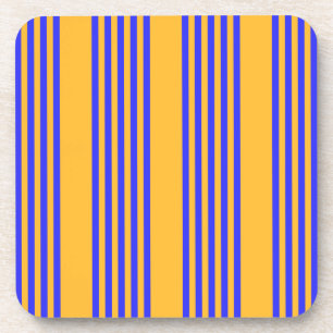 Dessous-de-verre Motif électrique bleu et jaune cinq bandes