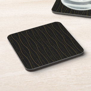 Dessous-de-verre Motif élégant de lignes ondulées en or