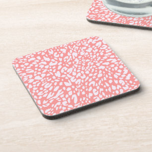 Dessous-de-verre Motif Empreinte de léopard corail