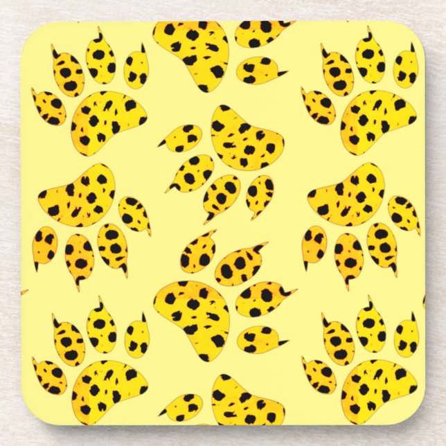 Dessous-de-verre Motif Empreinte de patte Leopard (Devant)
